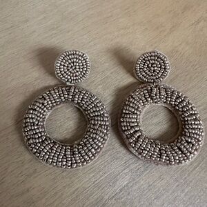 Elegant Caramel Brown Beaded Earrings